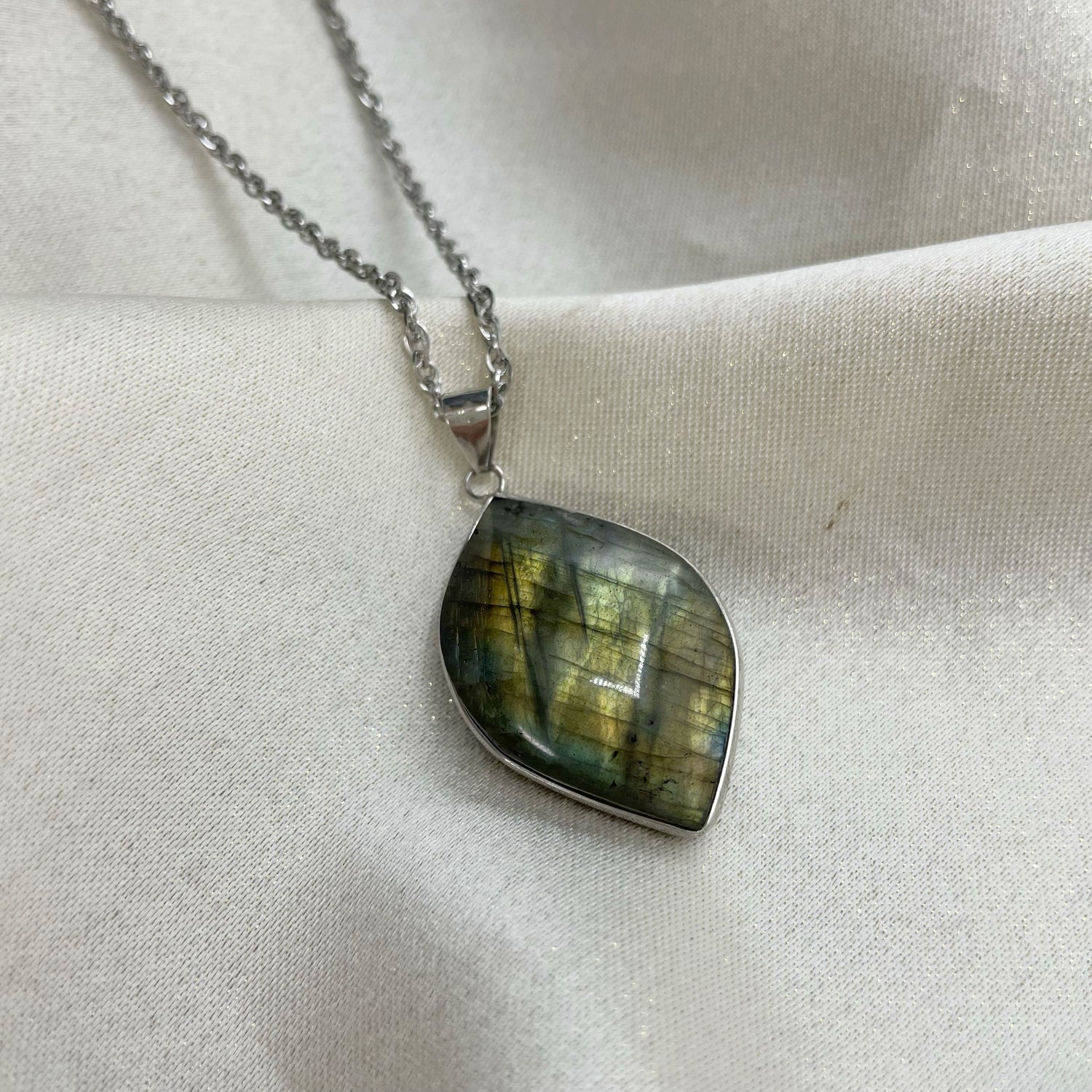 Ciondolo Labradorite Acciaio Inossidabile