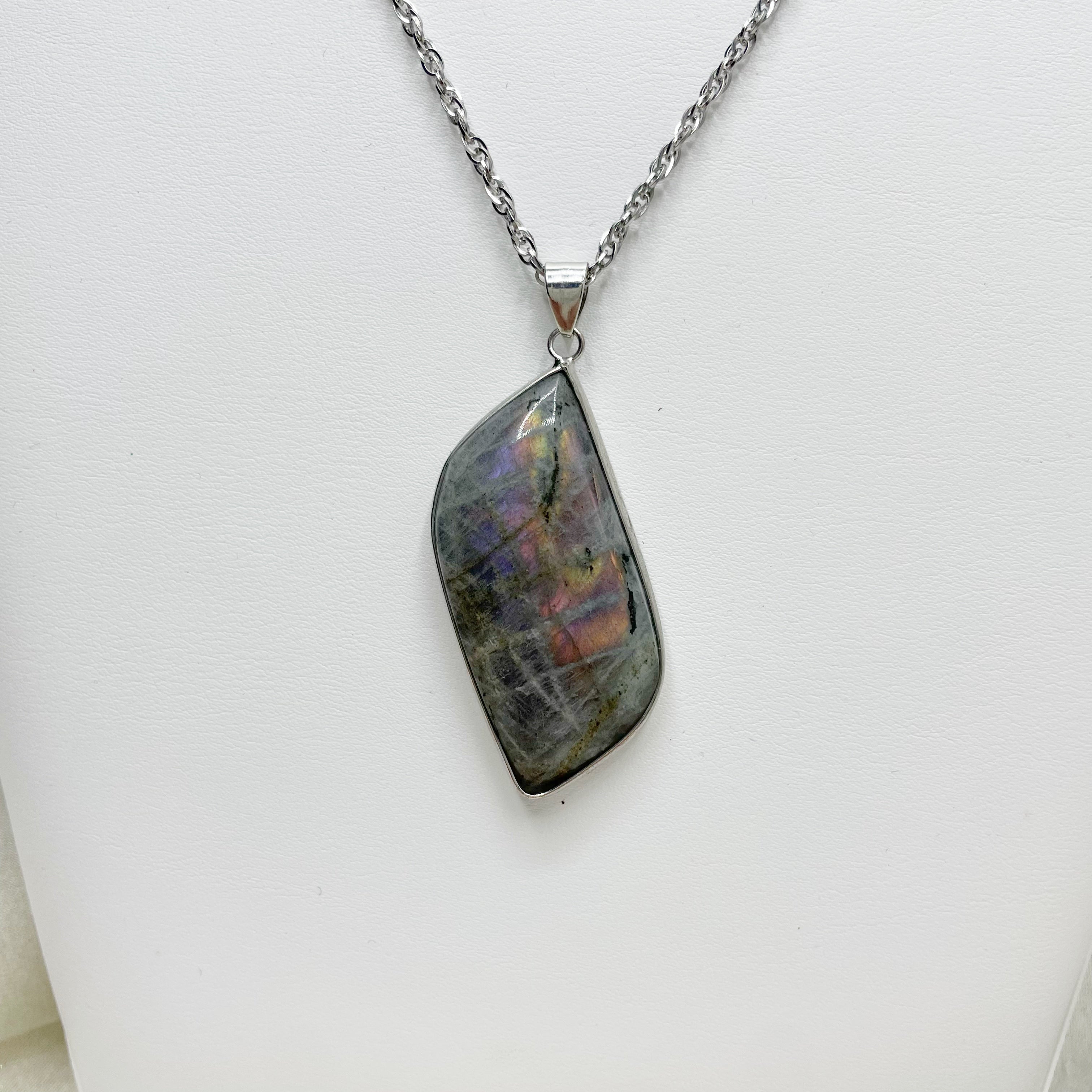 Ciondolo Labradorite Acciaio Inossidabile