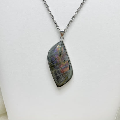 Ciondolo Labradorite Acciaio Inossidabile