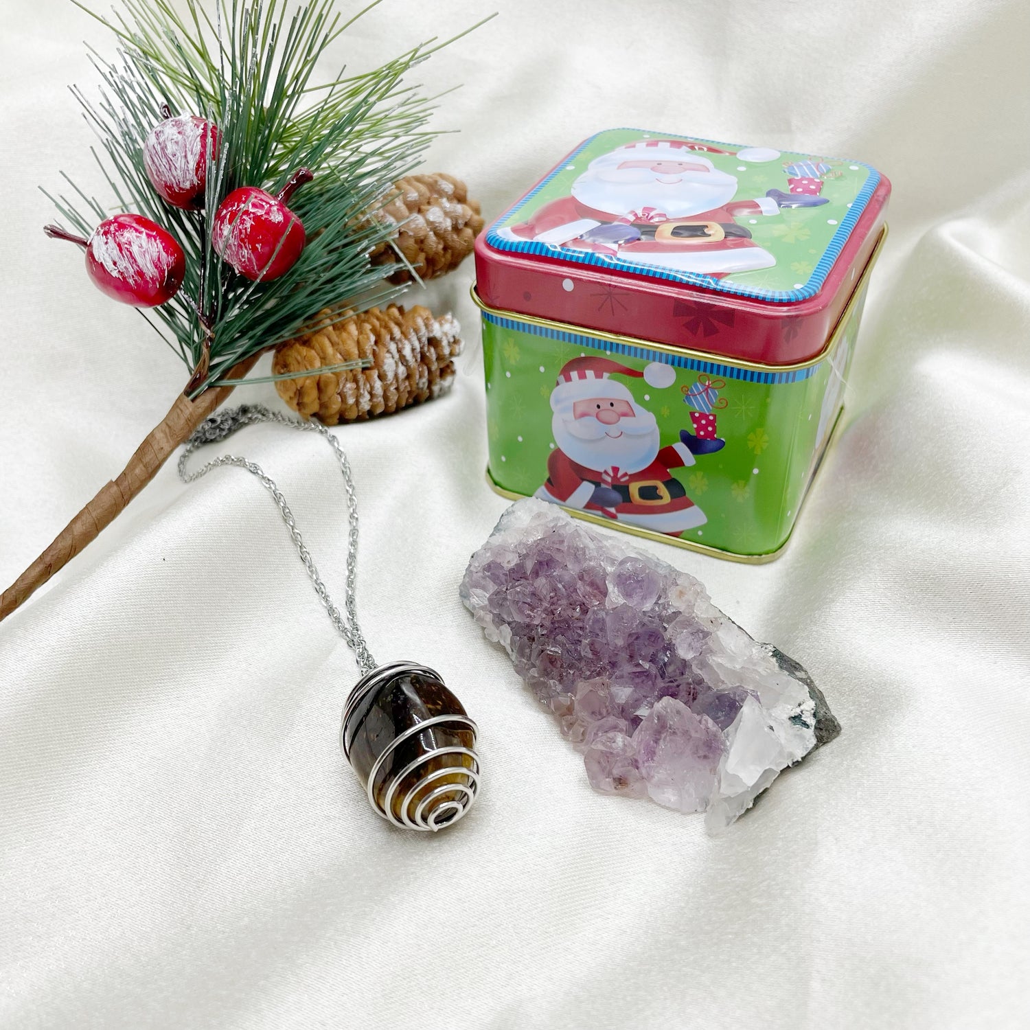 Christmas Box: Drusa di Ametista e Collana Gabbietta