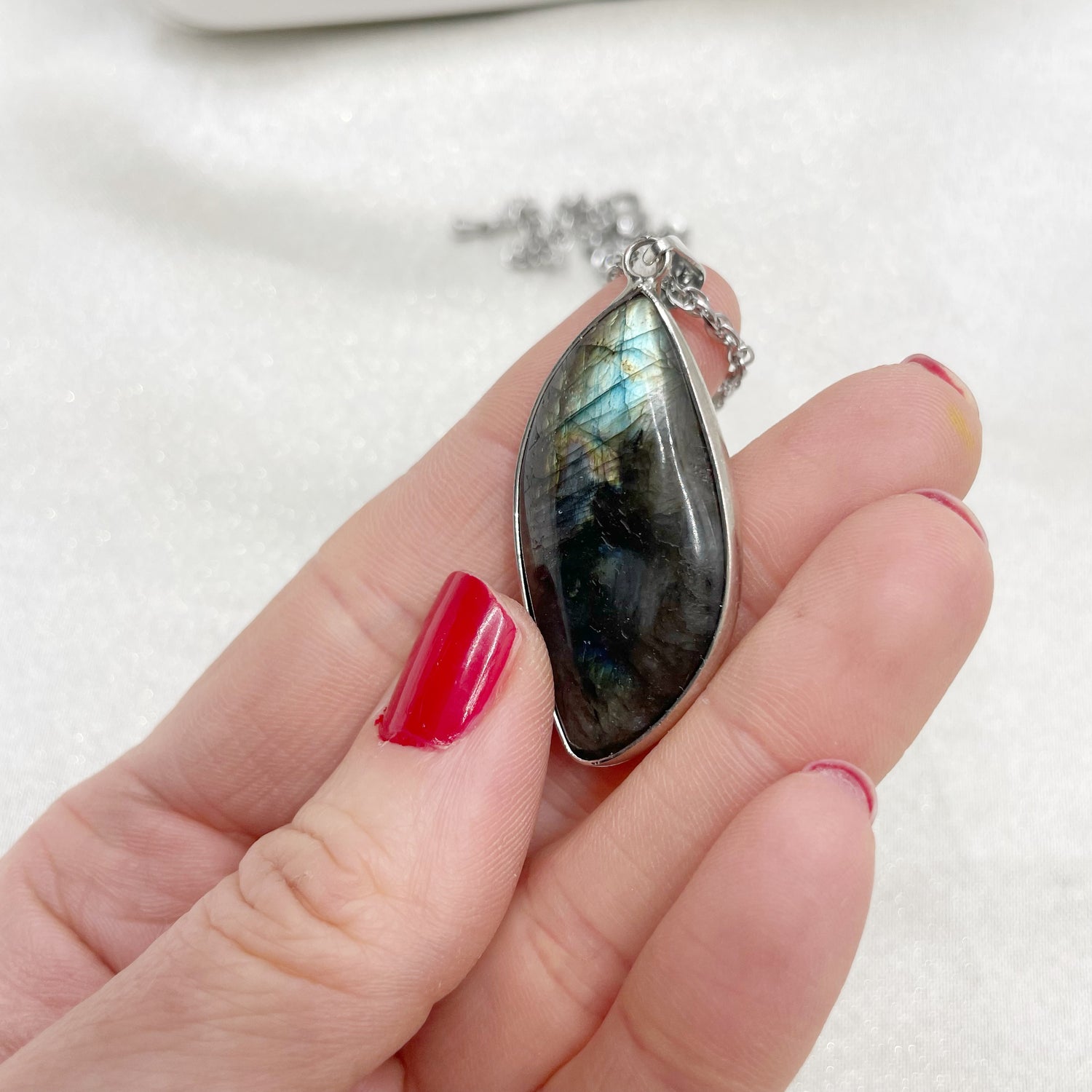 Ciondolo Labradorite Acciaio Inossidabile