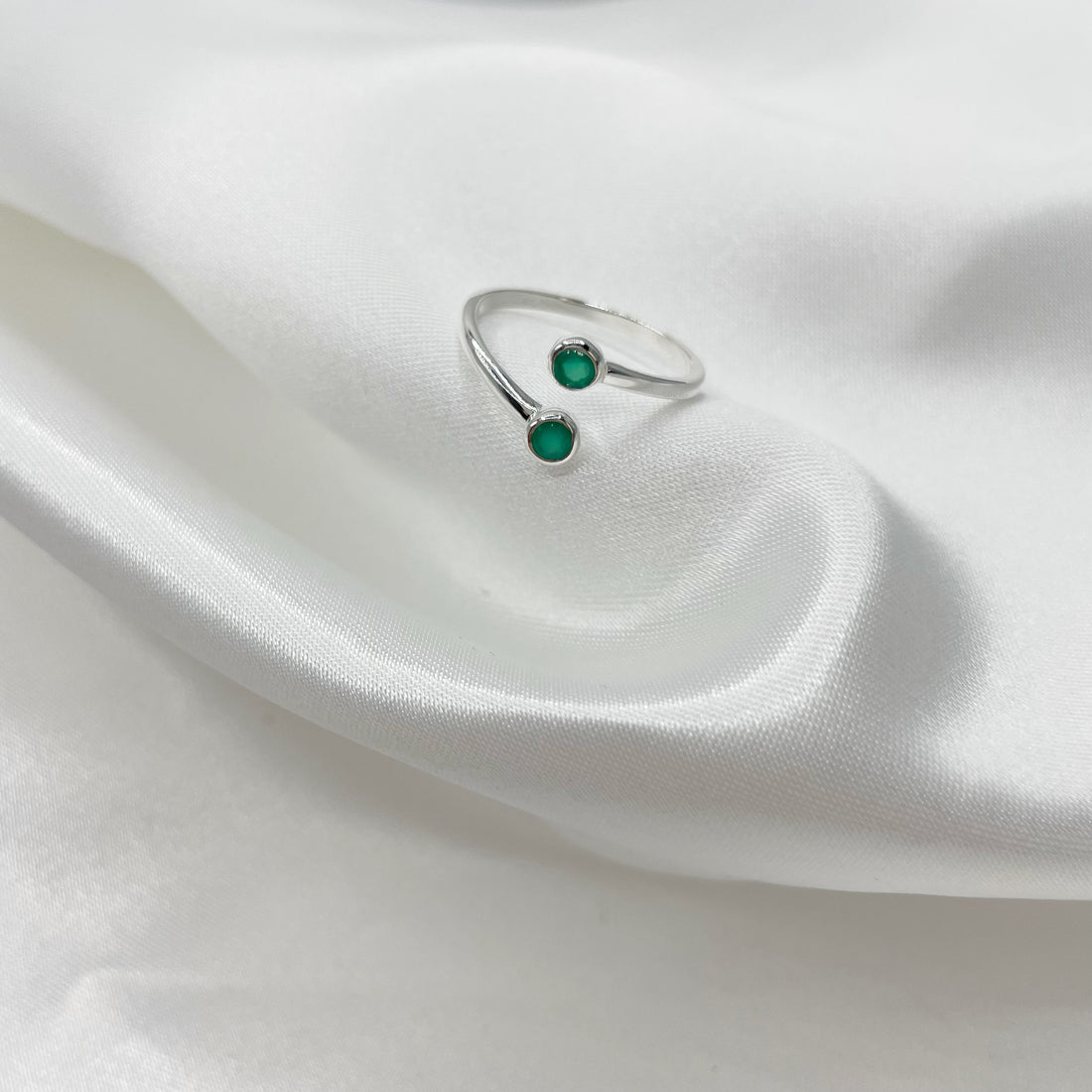 Anello Gemini - Onice Verde e Argento 925