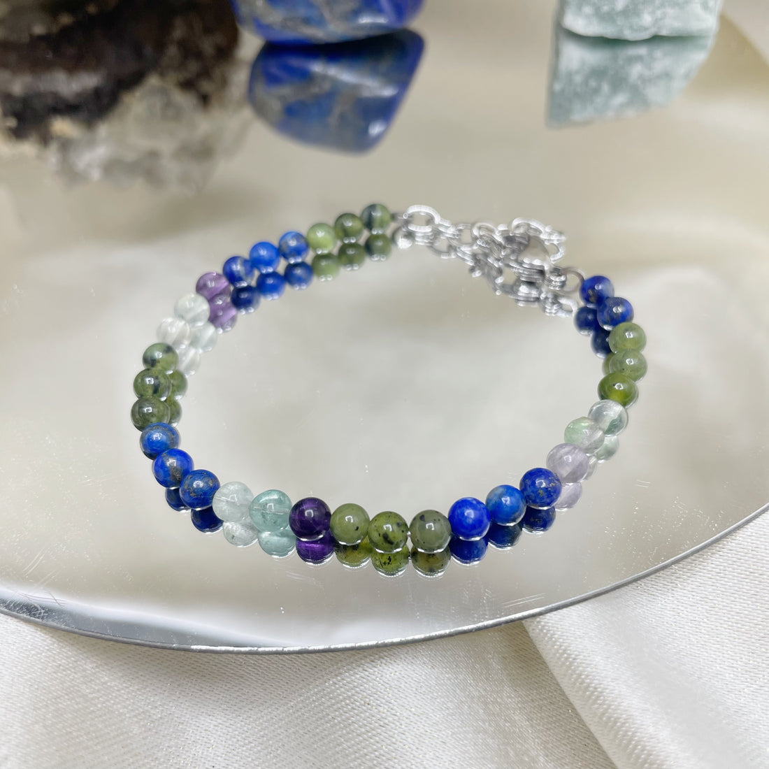 Bracciale Toro - Lapislazzuli, Giada, Fluorite