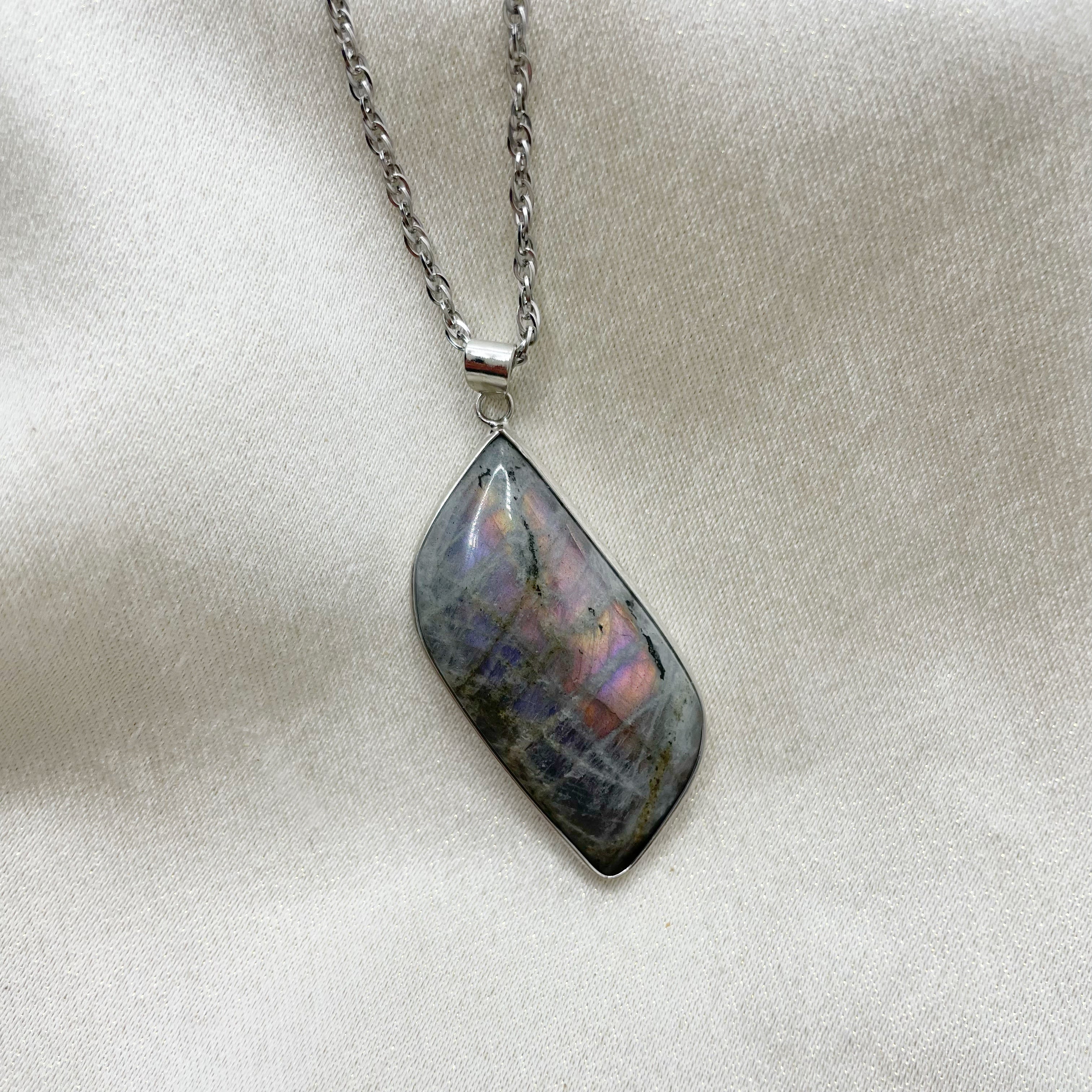 Ciondolo Labradorite Acciaio Inossidabile