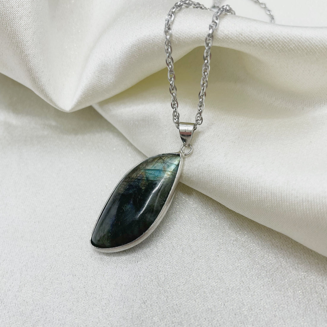 Ciondolo Labradorite Acciaio Inossidabile