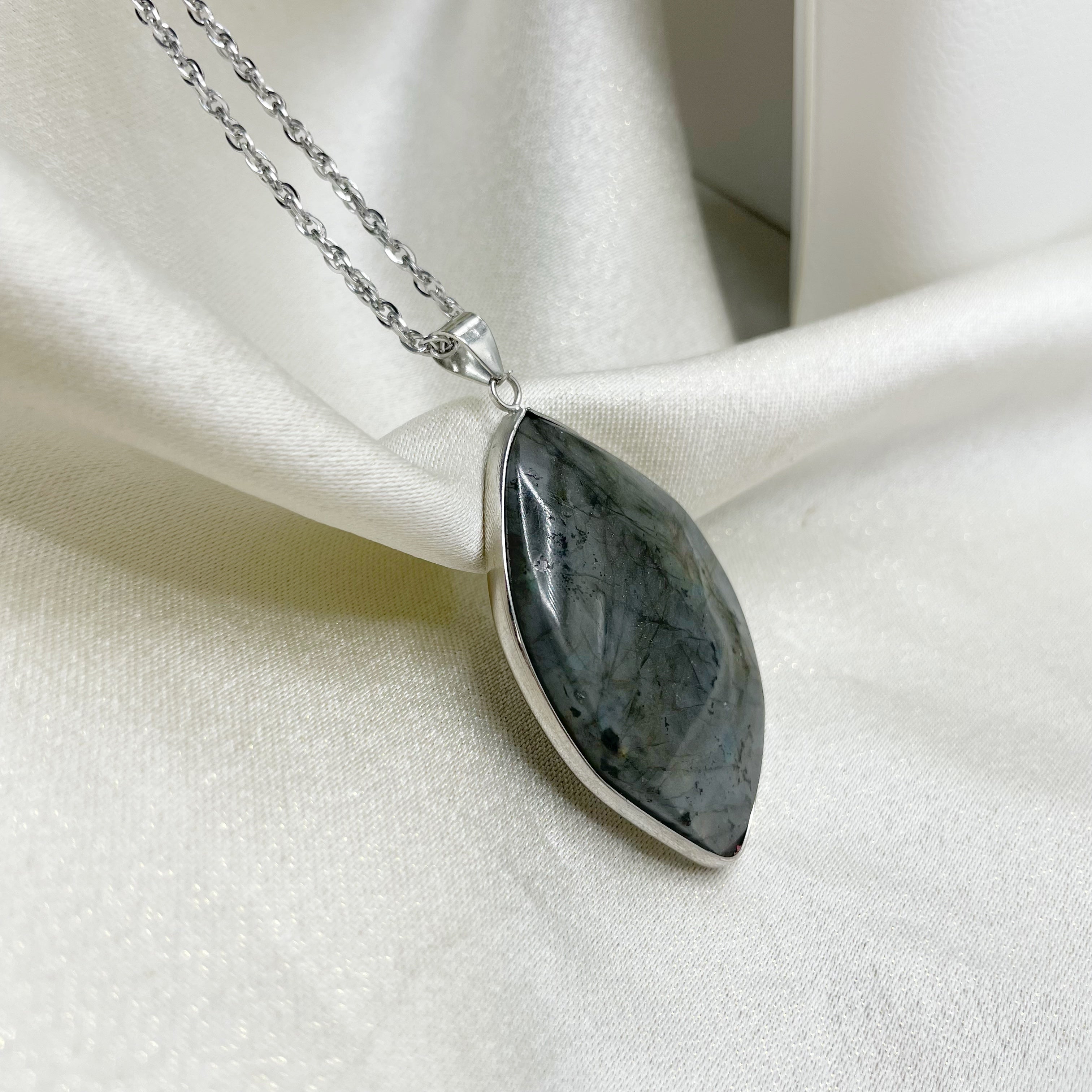 Ciondolo Labradorite Acciaio Inossidabile