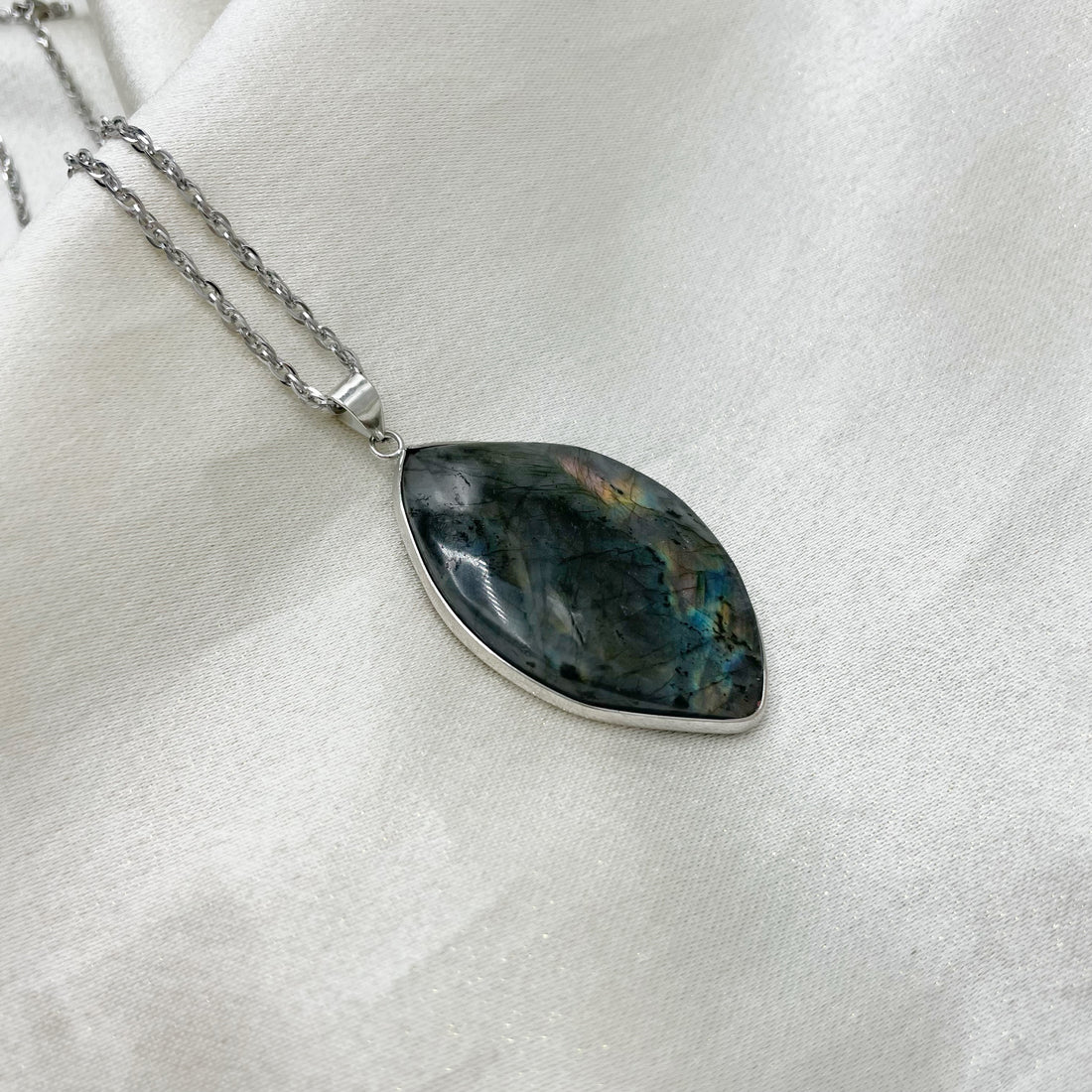 Ciondolo Labradorite Acciaio Inossidabile