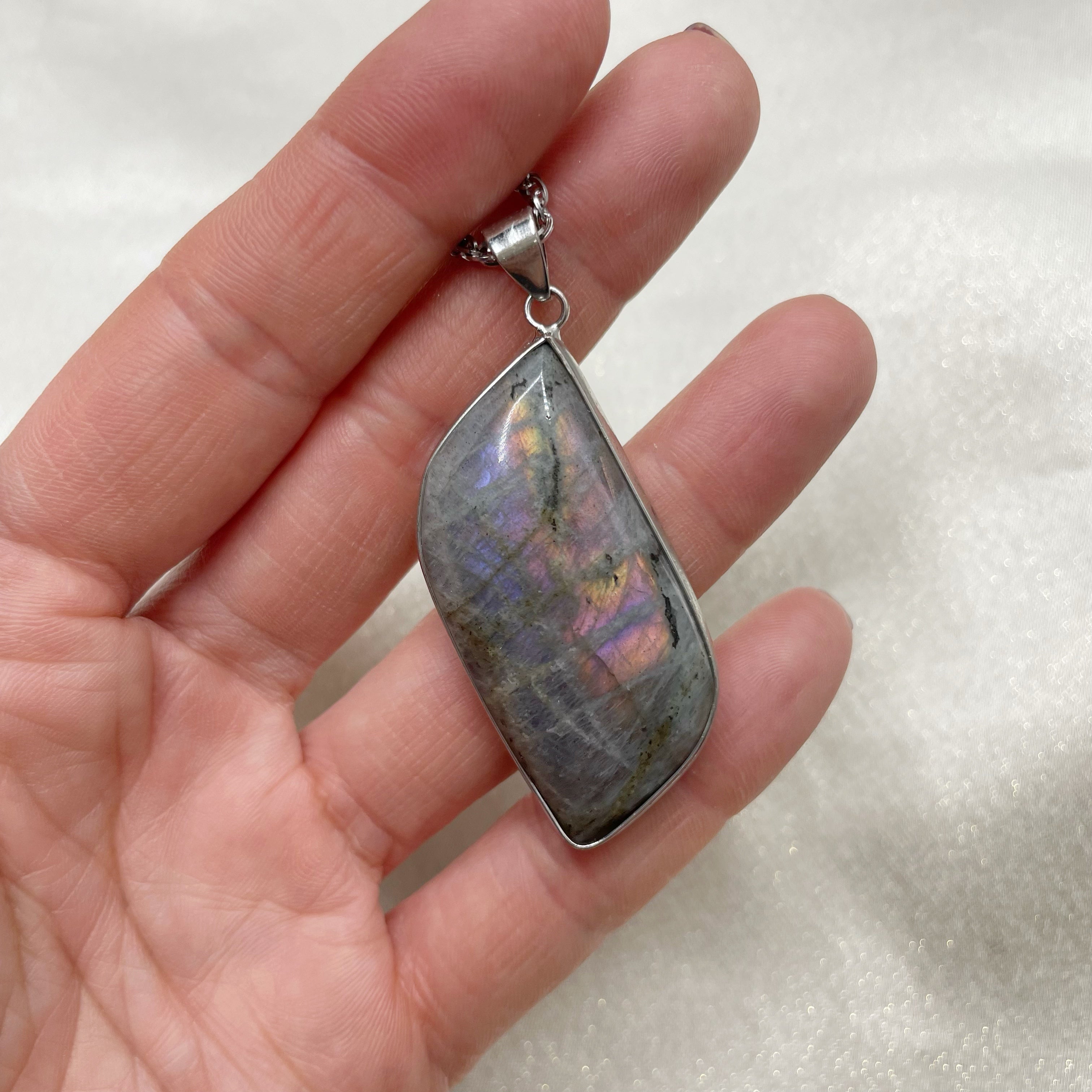 Ciondolo Labradorite Acciaio Inossidabile