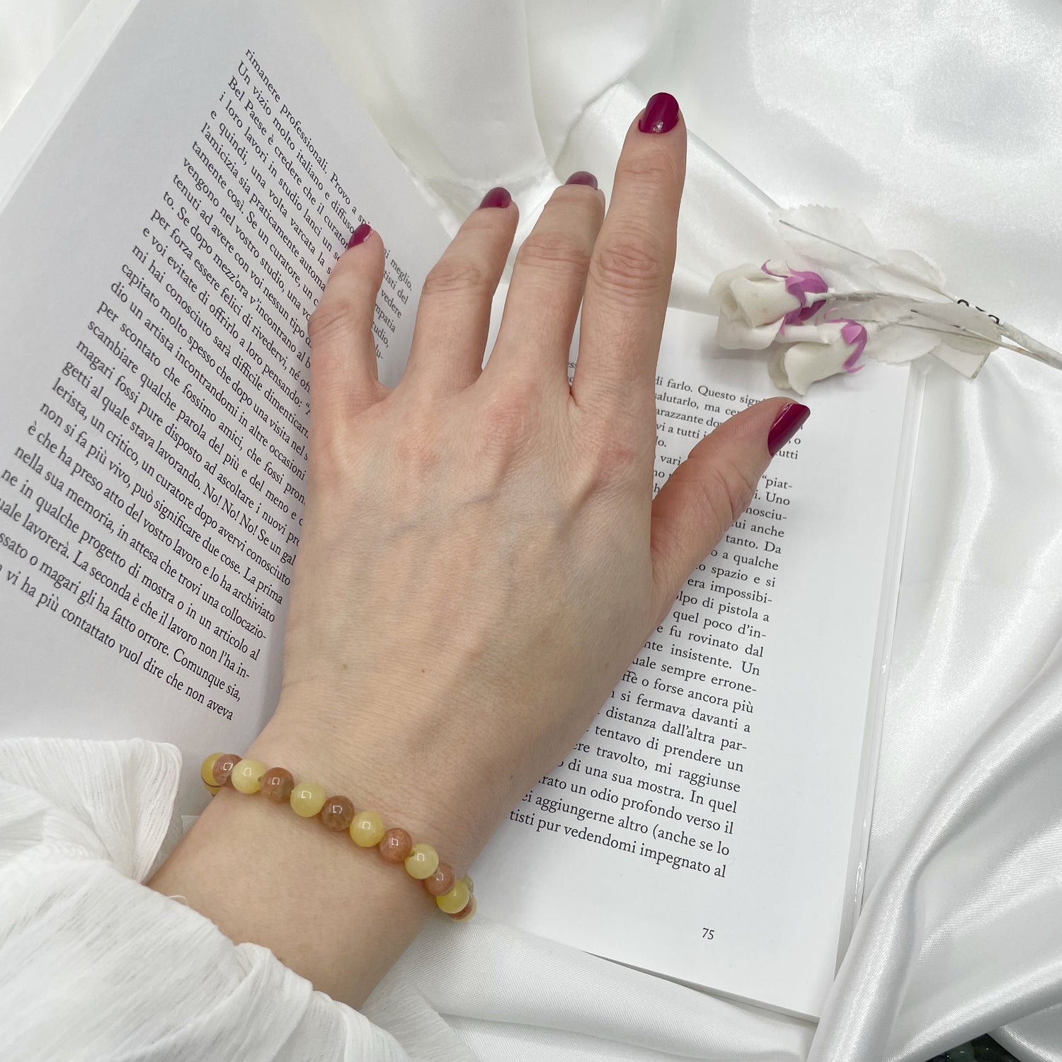 Bracciale Realizza i tuoi Intenti - Pietra del Sole, Calcite