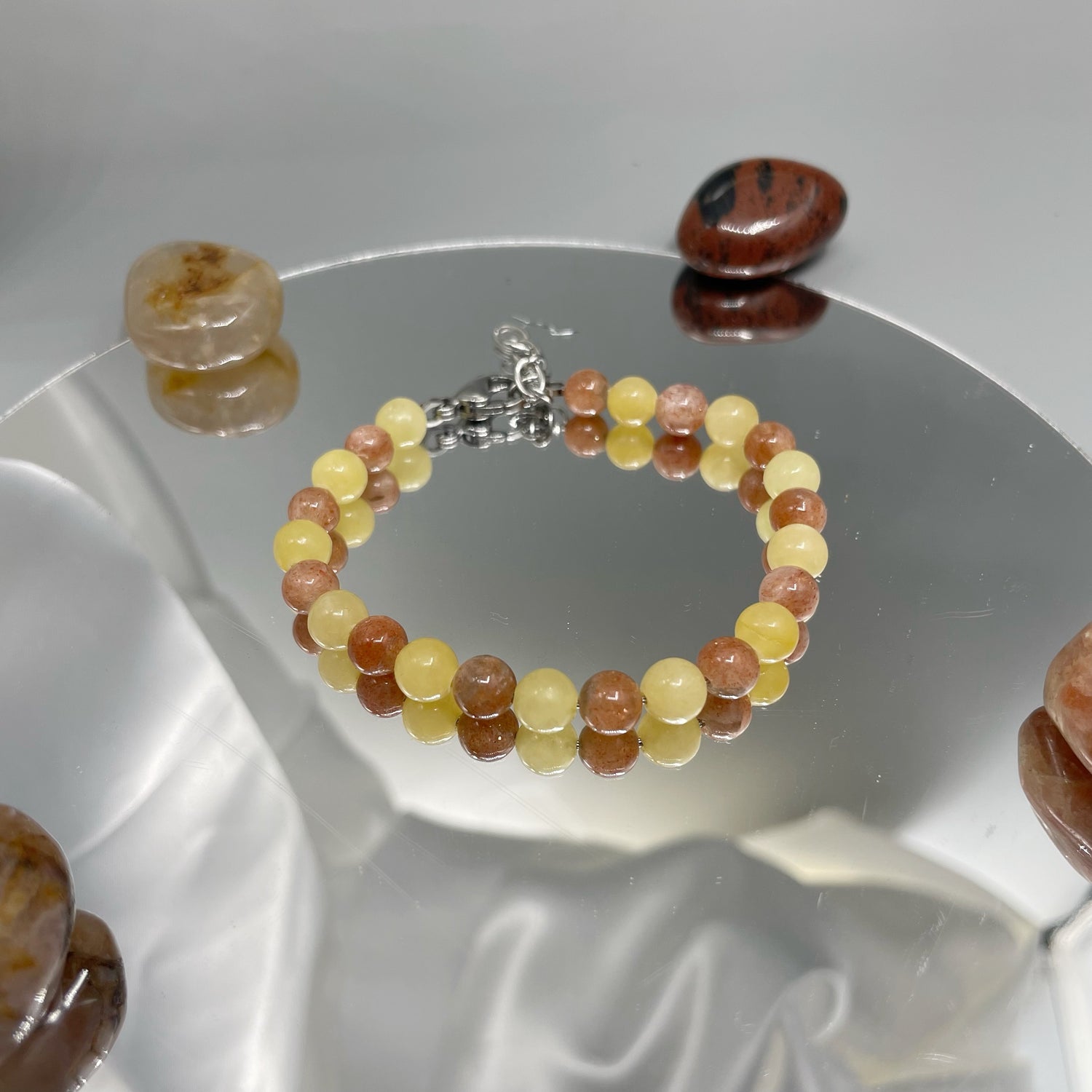 Bracciale Realizza i tuoi Intenti - Pietra del Sole, Calcite