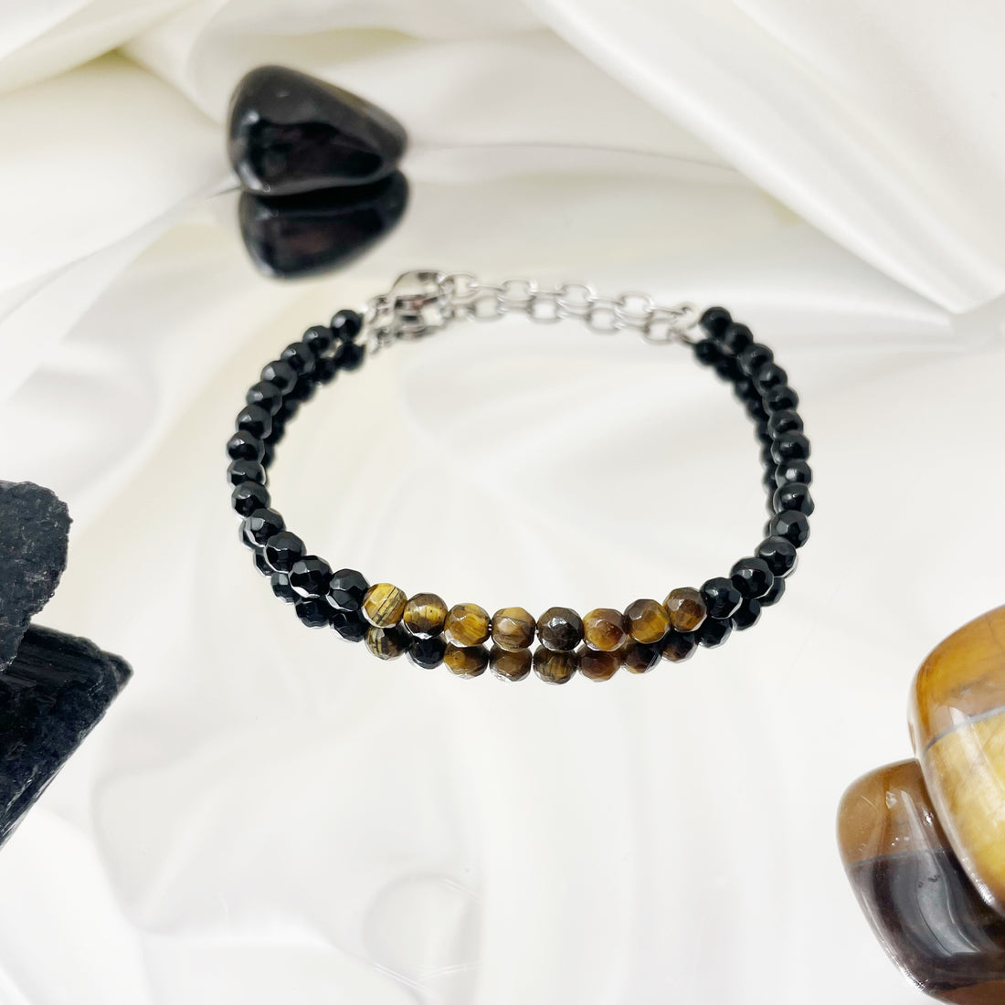 Bracciale Powerful - Occhio di Tigre, Onice e Tormalina