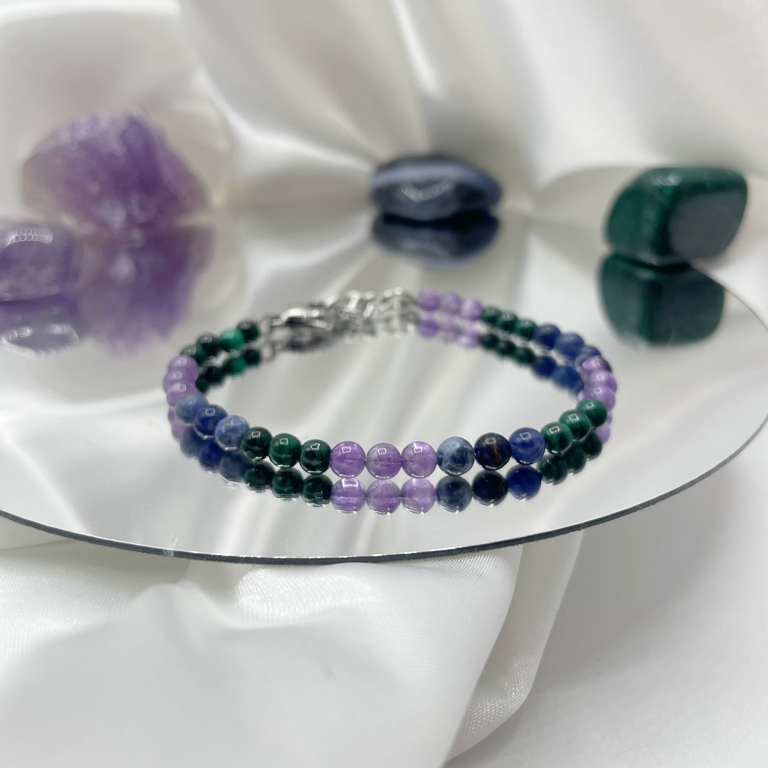 Bracciale Sagittario - Ametista, Malachite, Sodalite