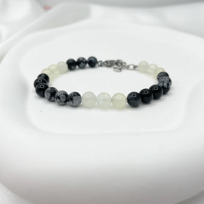 Bracciale Wellness - Giada, Ossidiana, Occhio di Falco