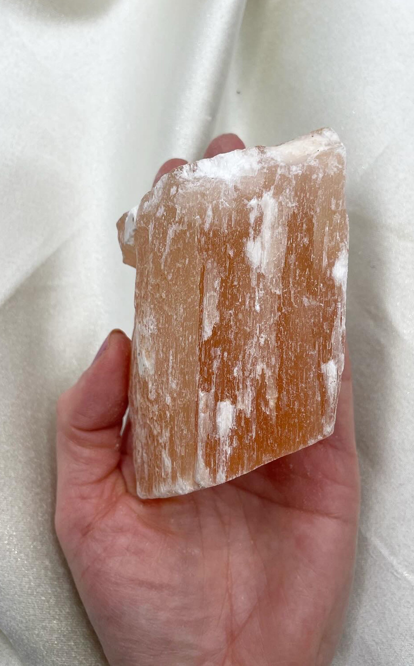 Selenite grezza arancione