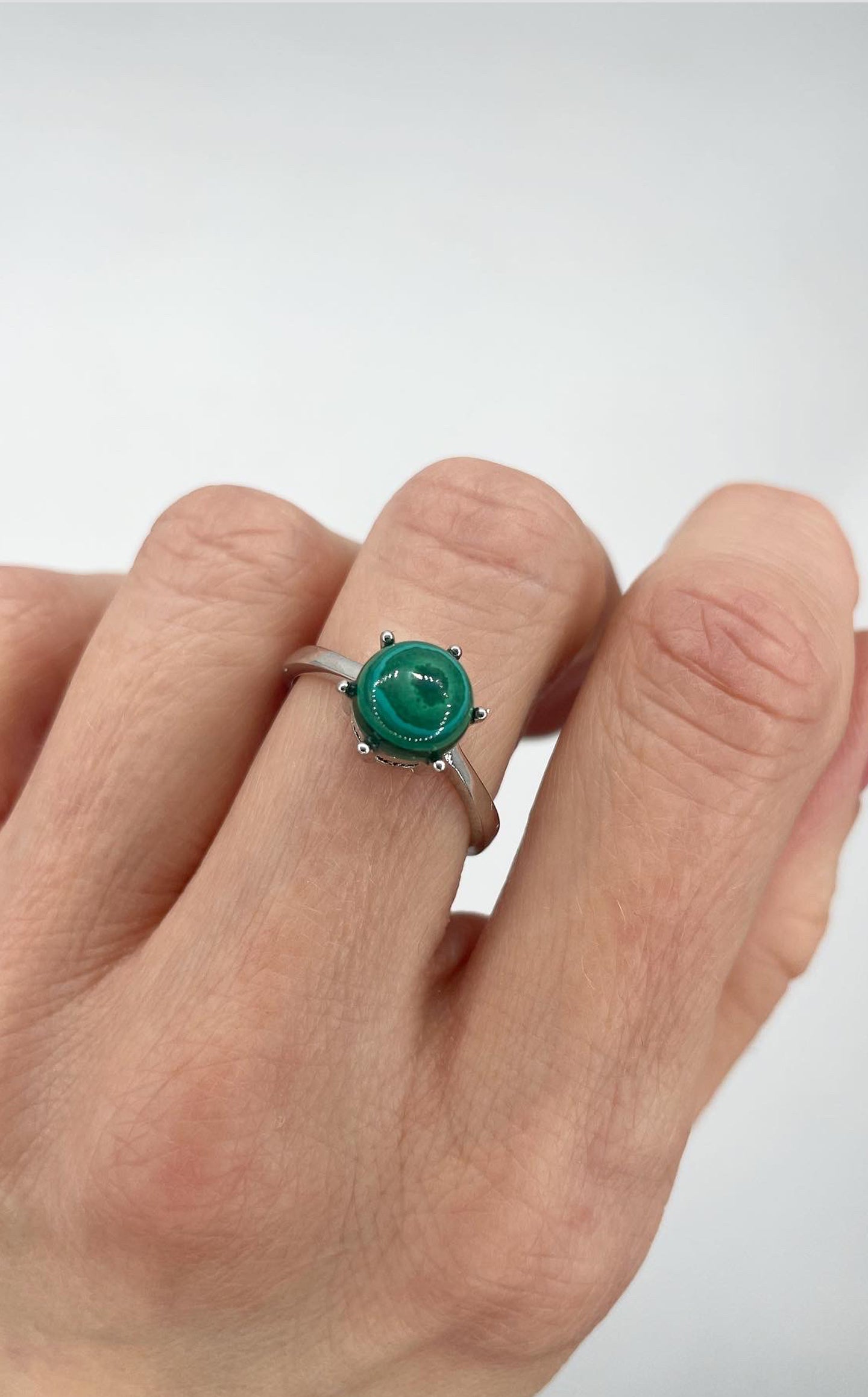 Anello Malachite e Argento 925