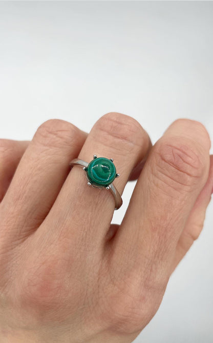 Anello Malachite e Argento 925